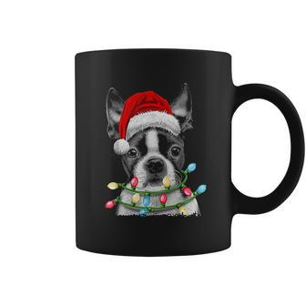 Boston Terrier Santa Christmas Tree Lights Xmas Gifts Coffee Mug - Thegiftio UK