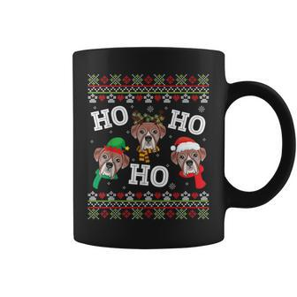 Boxer Dog Ho Ho Ho Merry Christmas Day Dad Mom Ugly Sweater Coffee Mug | Mazezy