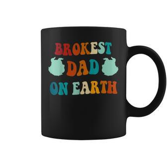 Brokest Dad On Earth For Dad Funny Fathers Day Vintage Coffee Mug - Thegiftio UK
