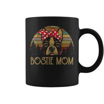 Brown Bostie Mom Boston Terrier Mama Gifts For Women Vintage Coffee Mug - Seseable