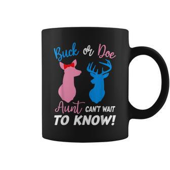 Buck Or Doe Aunt Cant Wait To Know Gender Reveal Coffee Mug - Seseable