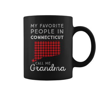 Buffalo Plaid Connecticut Mom & Grandma Gift Favorite People Coffee Mug - Seseable