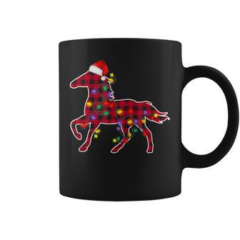 Buffalo Plaid Horse Christmas Pajamas Gifts Women Girls Kids  Coffee Mug