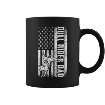 Bull Rider Dad American Flag Rodeo Cowboys Dad Fathers Day Coffee Mug | Mazezy