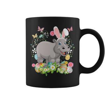 Bunny Hippo Happy Easter Day Lover Egg Hunt Lovely Cute Coffee Mug - Seseable