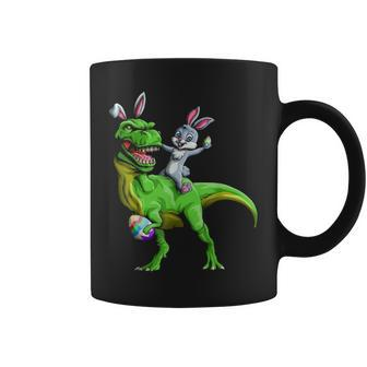 Bunny Riding Dinosaur Funny T Rex Easter Bunny Gift Coffee Mug - Seseable
