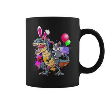 Bunny Riding T Rex Dinosaur Funny Easter Day Gift Coffee Mug - Seseable