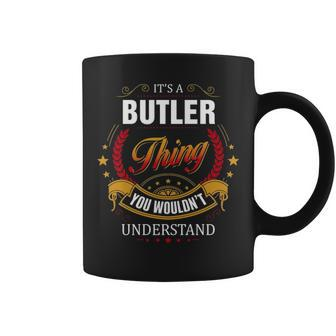Butler Family Crest Butler Butler Clothing Butler T Butler T Gifts For The Butler Coffee Mug - Seseable