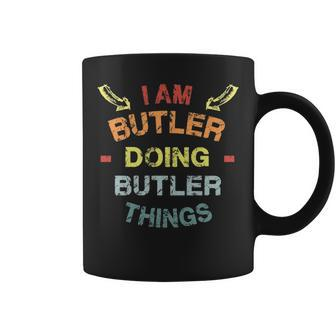 Butler Family Crest Butler Butler Clothing Butler T Butler T Gifts For The Butler Png Coffee Mug - Seseable