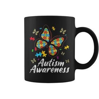Butterfly Autism Mom Autism Awareness Women Gift Coffee Mug - Seseable