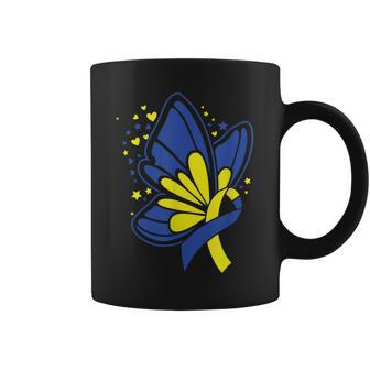 Butterfly T21 World Down Syndrome Awareness Day Women Coffee Mug | Mazezy