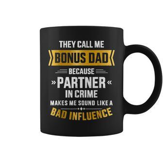 Call Me Bonus Dad Partner In Crime For Fathers Day Coffee Mug | Mazezy DE