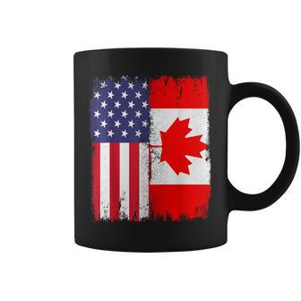 Canadian Canada Heritage Proud Half Canadian American Flag Coffee Mug - Thegiftio UK