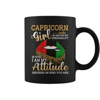 Capricorn Girl Lip Blacks Birthday Coffee Mug - Seseable