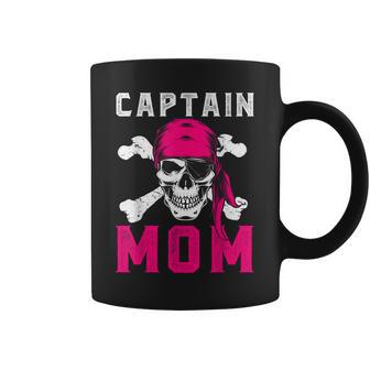 Captain Mom Funny Pirate Skull & Crossbones Coffee Mug - Thegiftio UK