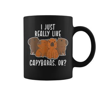 Capybara Gifts I Just Really Like Capybaras OkCute Animal Coffee Mug | Mazezy