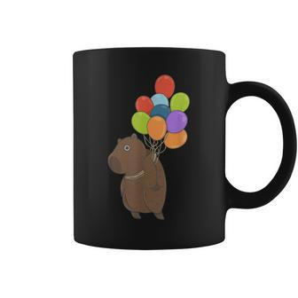 Capybara Gifts Lovely Capybara With Balloon Cute Animal Coffee Mug | Mazezy