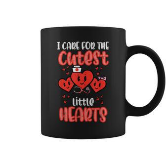 Care For Cutest Little Hearts Nurse Valentines Day Nursing Coffee Mug - Seseable