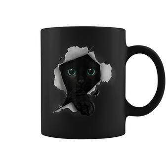 Cat Cat Black Cat Torn Cloth Kitten Coffee Mug - Seseable