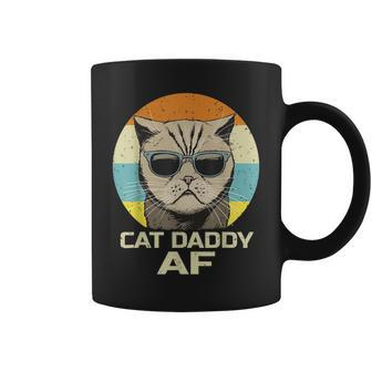 Cat Daddy Af Vintage Graphic Funny Fathers Day Cat Dad Coffee Mug - Seseable