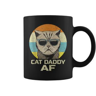 Cat Daddy Af Vintage Graphic Funny Fathers Day Cat Dad V2 Coffee Mug - Seseable