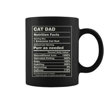 Cat Daddy For Men Funny Cat Dad Nutrition Facts Dad Coffee Mug - Thegiftio UK