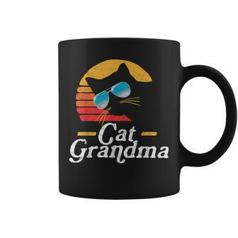 Cat Grandma Vintage Eighties Style Sun Cat Retro Sunglasses Coffee Mug | Mazezy
