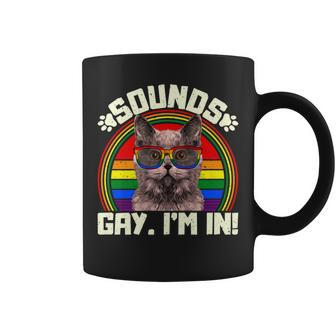 Cat Lover Sounds Gay Im In Funny Lgbt Pride Rainbow Coffee Mug - Seseable