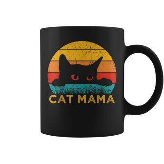 Cat Mama Cat Mom Funny Cat Lover Retro Cat Mothers Day Coffee Mug | Mazezy