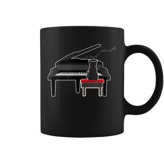 Cat Playing Piano Music Lover Funny T Coffee Mug | Mazezy