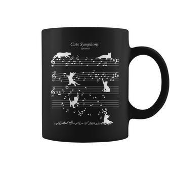 Cats Symphony Distressed Music Notes Kitty Piano Musician Coffee Mug | Mazezy