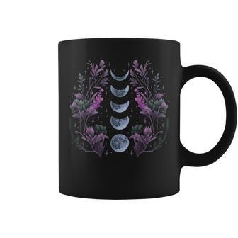 Celestial Moon Phase Astrology Astronomy Wildflowers Witchy Coffee Mug | Mazezy