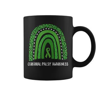 Cerebral Palsy Awareness Month Retro Rainbow Brain Damage Coffee Mug - Seseable