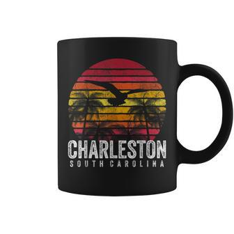 Charleston Sc South Carolina Gift Beach Vintage Retro Sunset Coffee Mug - Seseable