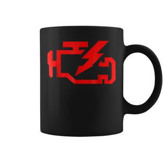 Check Engine Light Mechanic Automotive Funny Red Coffee Mug | Mazezy DE