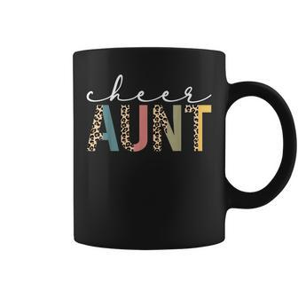 Cheer Aunt Leopard Cheerleading Props Cute Cheer For Coach Coffee Mug | Mazezy