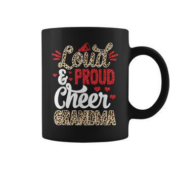 Cheer Grandma Biggest Fan Leopard Print And Pom Pom Coffee Mug | Mazezy