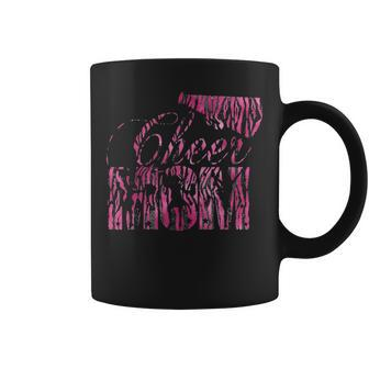 Cheer Mom Cheerleader Daughter Pink Black Tiger Coffee Mug - Seseable