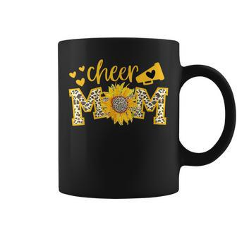 Cheer Mom Megaphone Cute Sunflower Leopard Cheetah Coffee Mug - Thegiftio UK