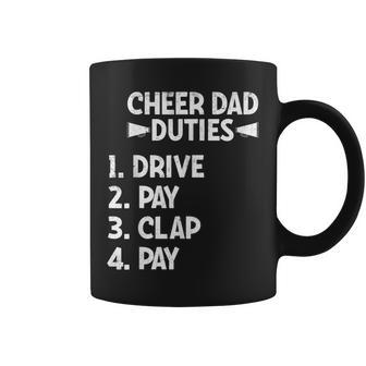Cheerleading Papa Cheer Duties Dad Duties Drive Cheerleader Gift For Mens Coffee Mug | Mazezy