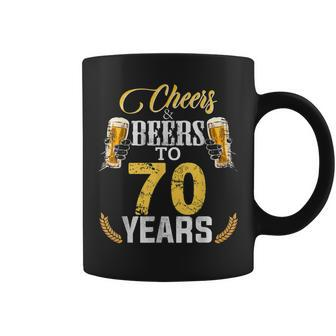 Cheers And Beers To 70 Years Old Bday Gifts Tshirt Men Women Coffee Mug