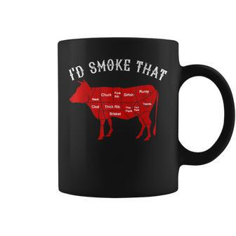 Chef Butcher Cook Bbq Id Smoke That Cow Beef Funny Gift Gift For Men Coffee Mug | Mazezy