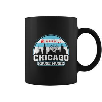 Chicago House Music Vintage Skyline Dj Gift Coffee Mug - Thegiftio UK