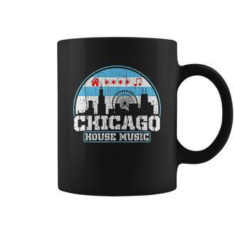 Chicago House Music Vintage Skyline Dj Gift V2 Coffee Mug - Thegiftio UK