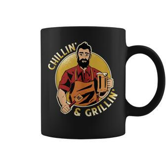 Chillin And Grillin Bbq Barbecue Fathers Day Memorial Day Coffee Mug - Thegiftio UK
