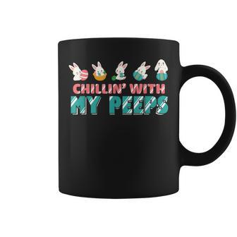 Chillin With My Peeps Happy Easter Bunny Peeps Coffee Mug | Mazezy