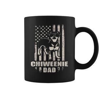 Chiweenie Dad Cool Vintage Retro Proud American Coffee Mug - Seseable