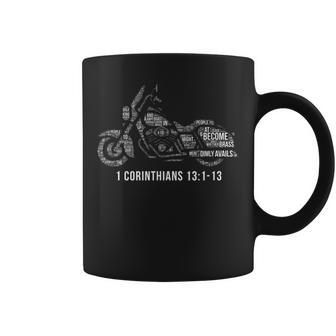 Christian Biker For Men Motorcycle Ride Bible Verse Coffee Mug | Mazezy