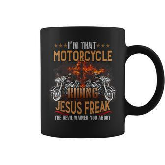 Christian Biker Im That Motorcycle Riding Jesus Freak Faith Coffee Mug - Seseable
