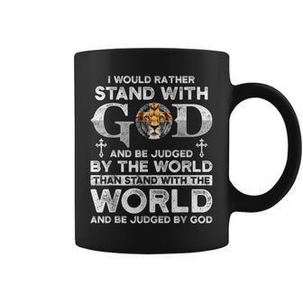 Christian I Would Rather Stand With My God Lion V2 Coffee Mug - Seseable